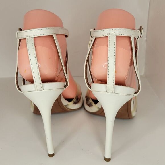 BCBGMAXAZRIA DARYL IVORY HIGH HEEL SANDALS. - Picture 10 of 12